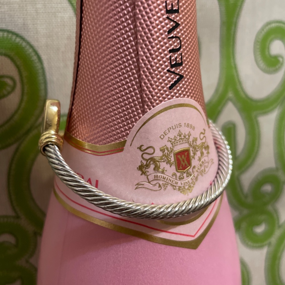 Two Tone Adjustable Heart Bangle - image 6